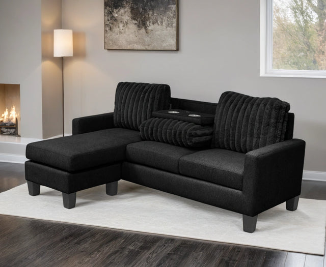 NEYMAR Black - Reversible Sectional (HH)