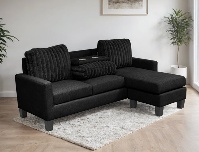 NEYMAR Black - Reversible Sectional (HH)