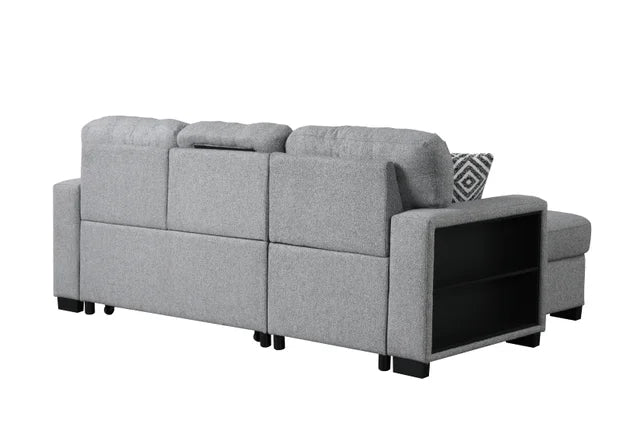 Pacific Gray Reversible Sectional With Pull-Out Bed (HH)