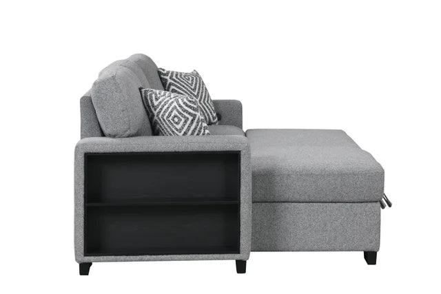 Pacific Gray Reversible Sectional With Pull-Out Bed (HH)