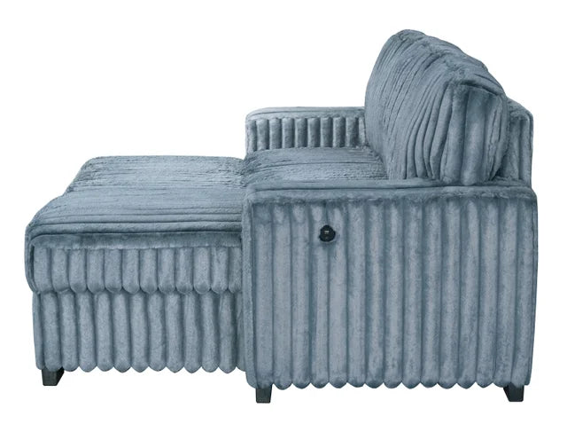 Poland Charcoal Reversible Sectional With Pull-Out Bed (HH)