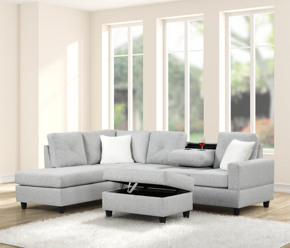 Rocket Gray Reversible Sectional (HH)