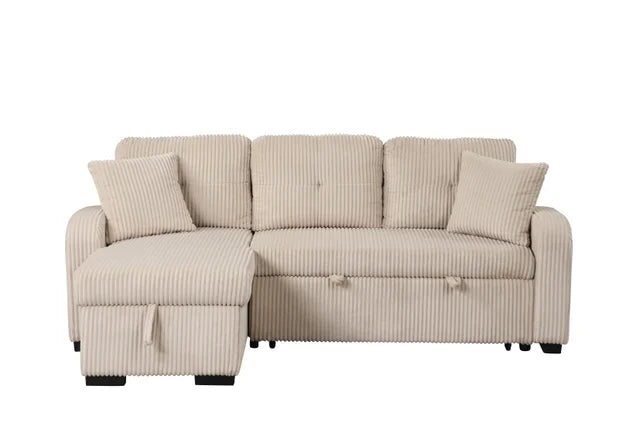 Silvia Beige - Sectional With Pull-Out Bed (HH)