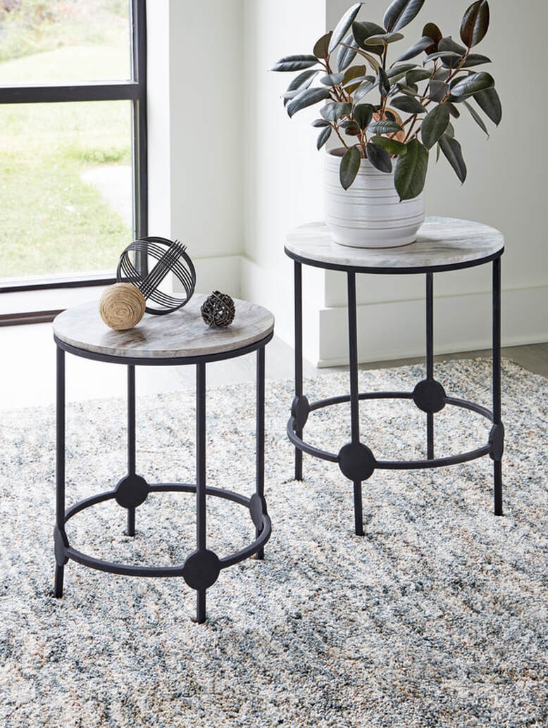 A4000546 - Accent Table Set (MARBLE TOP) (HH)
