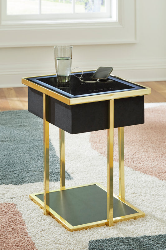 A4000681 - Accent Table w/Speaker (LED Light/USB Ports) (HH)