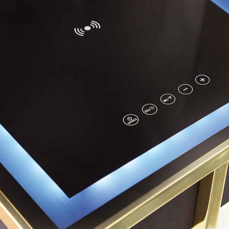 A4000681 - Accent Table w/Speaker (LED Light/USB Ports) (HH)