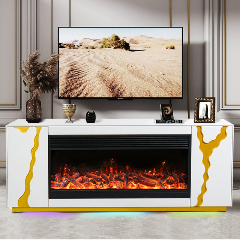 A904 TV STAND W/FIREPLACE (WHITE) (HH)