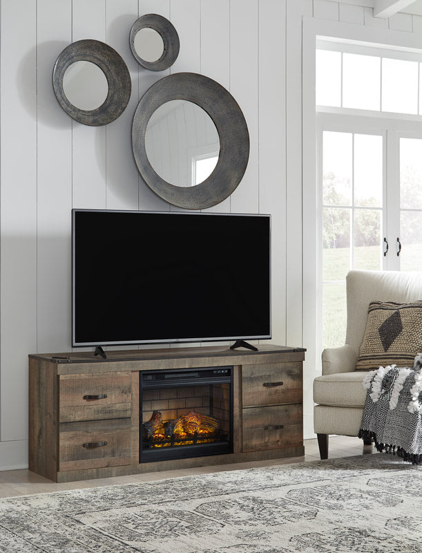 EW0440-268 - TV Stand w/Fireplace 60" L (Brown) (HH)