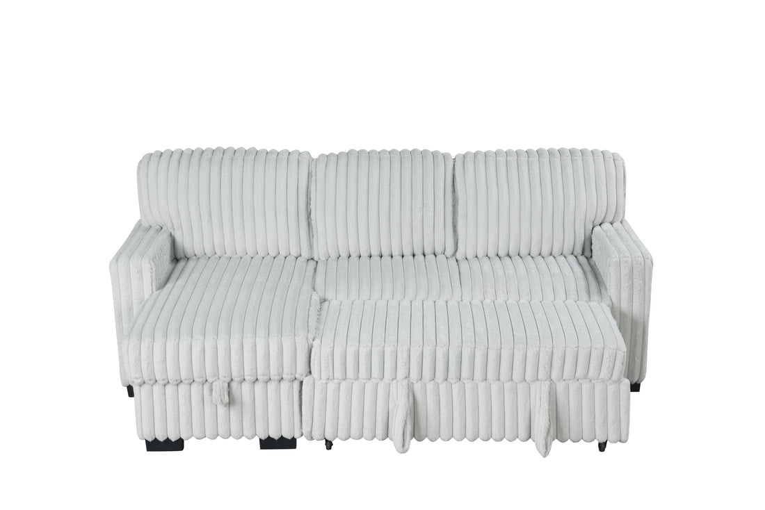 Poland Gray Reversible Sectional With Pull-Out Bed (HH)