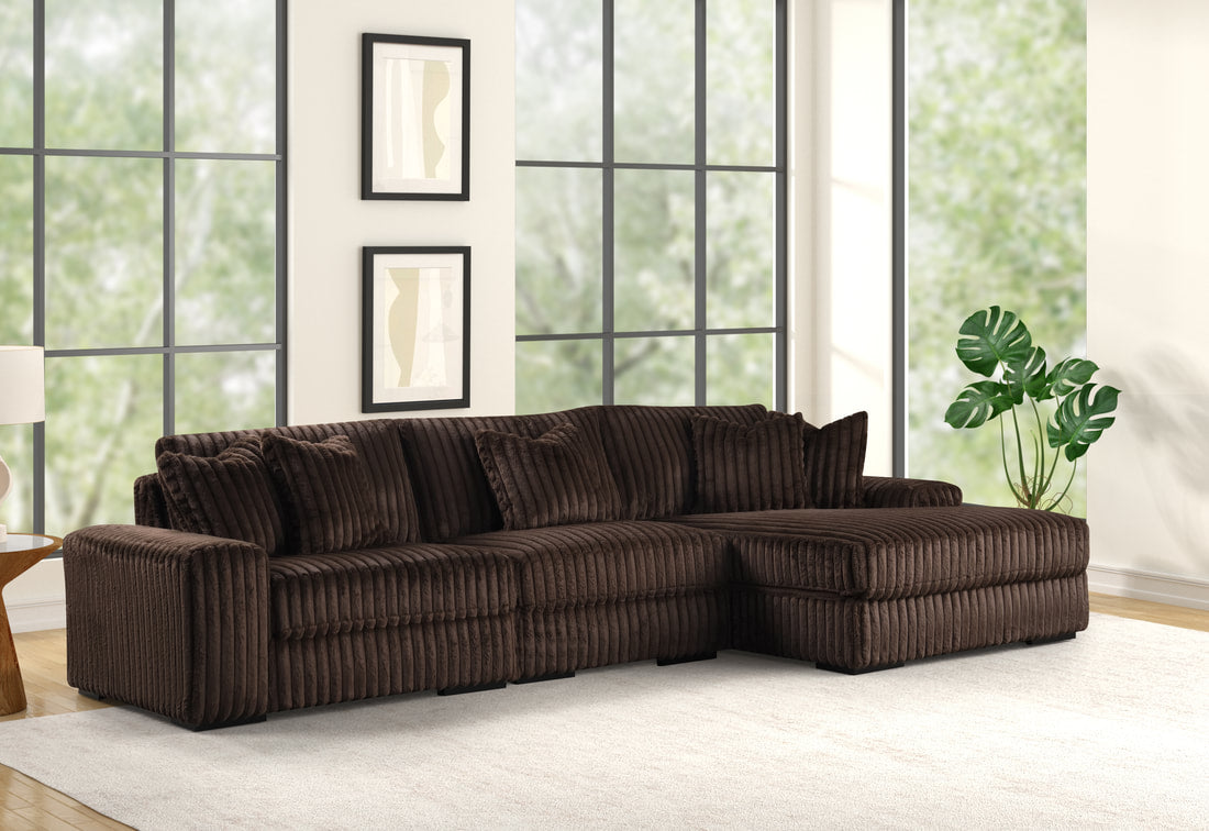 SUNDAY2 CHOCOLATE 3PC Sectional (HH)