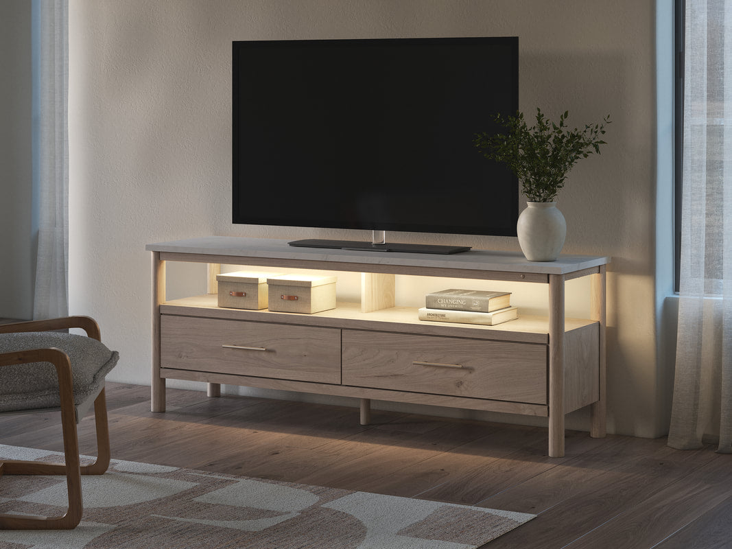 W2615-68 TV Stand 72"L (Ambient Lighting) (Two Tone Light) (HH)