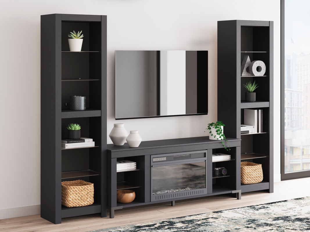W2721 - TV Stand w/ Fireplace (LED Lights) (Black) (HH)