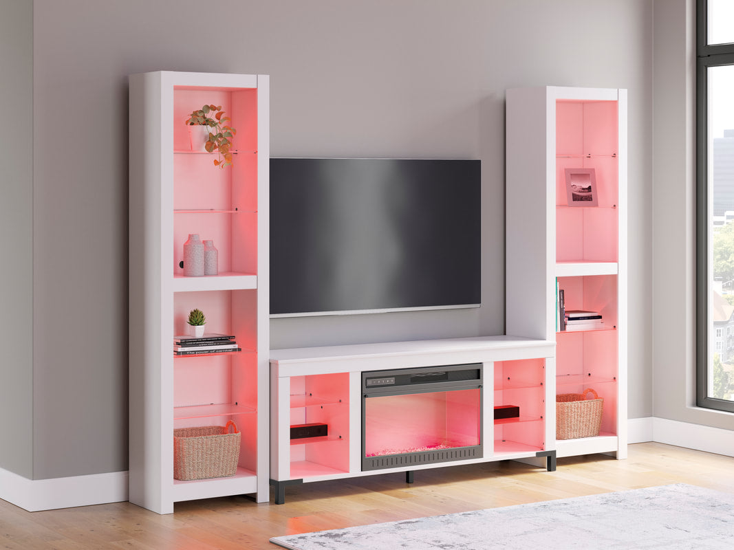 W2722 - TV Stand 59" L w/Fireplace (LED Lights) (White) (HH)