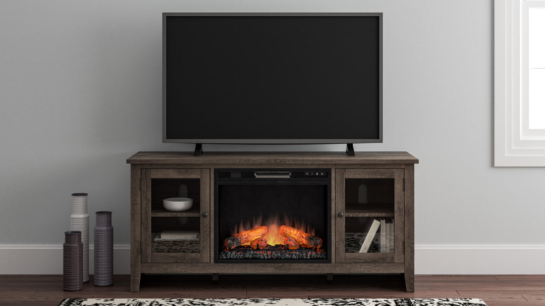 W275-68 - TV Stand W/Fireplace 60"L (Gray) (HH)