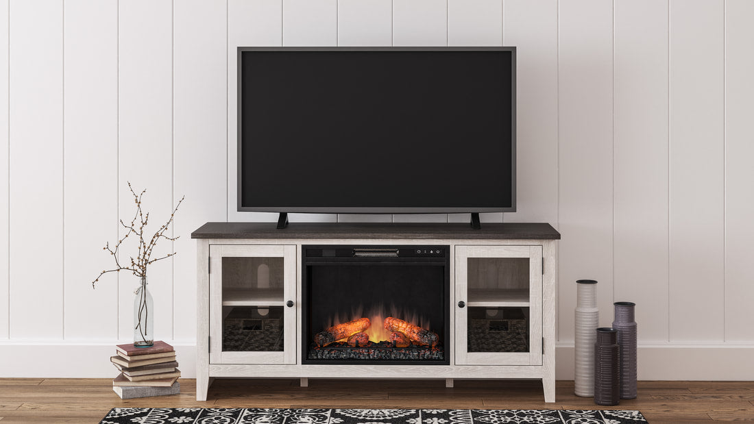 W287-68 - TV Stand W/Fireplace 60" L (Two-Tone) (HH)