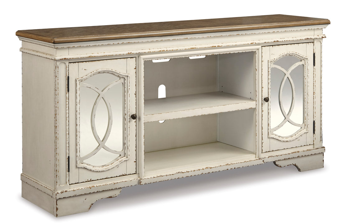 W743-68 - TV Stand 74"L (Chipped White) (HH)