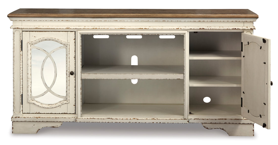 W743-68 - TV Stand 74"L (Chipped White) (HH)