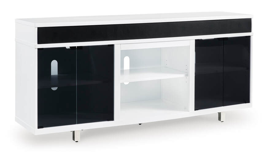W756-68 TV Stand 72"L (White/Black) (HH)