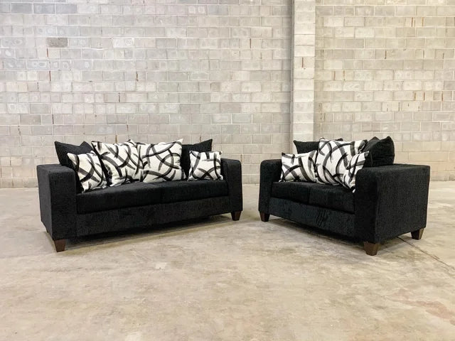 Black Sofa & Loveseat Set hp