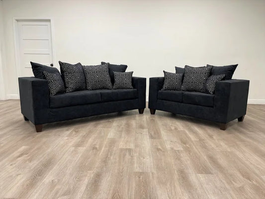 Hollywood Black Sofa & Loveseat Set hp