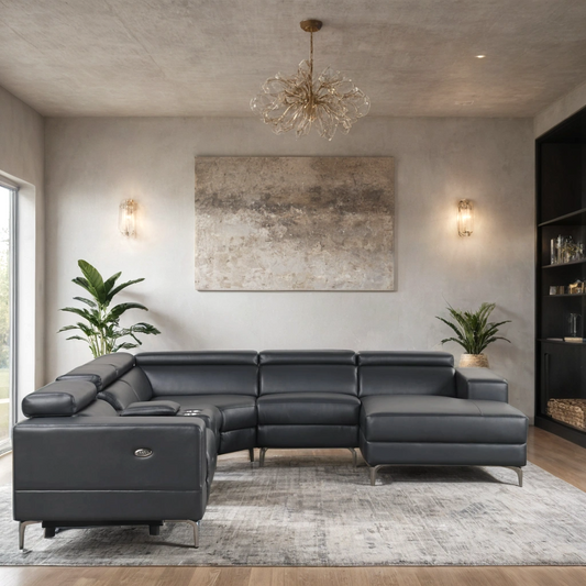 MILANO BLACK - 6PC Power Reclining Sectional (HH)