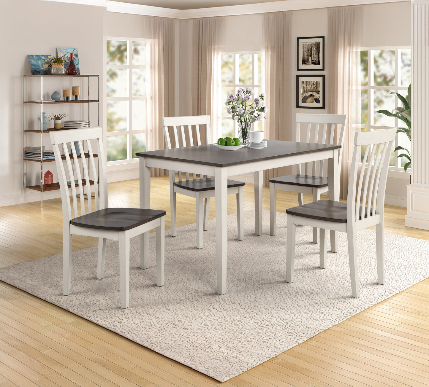 BRODY 5-PK DINETTE WHITE/GREY (CM)