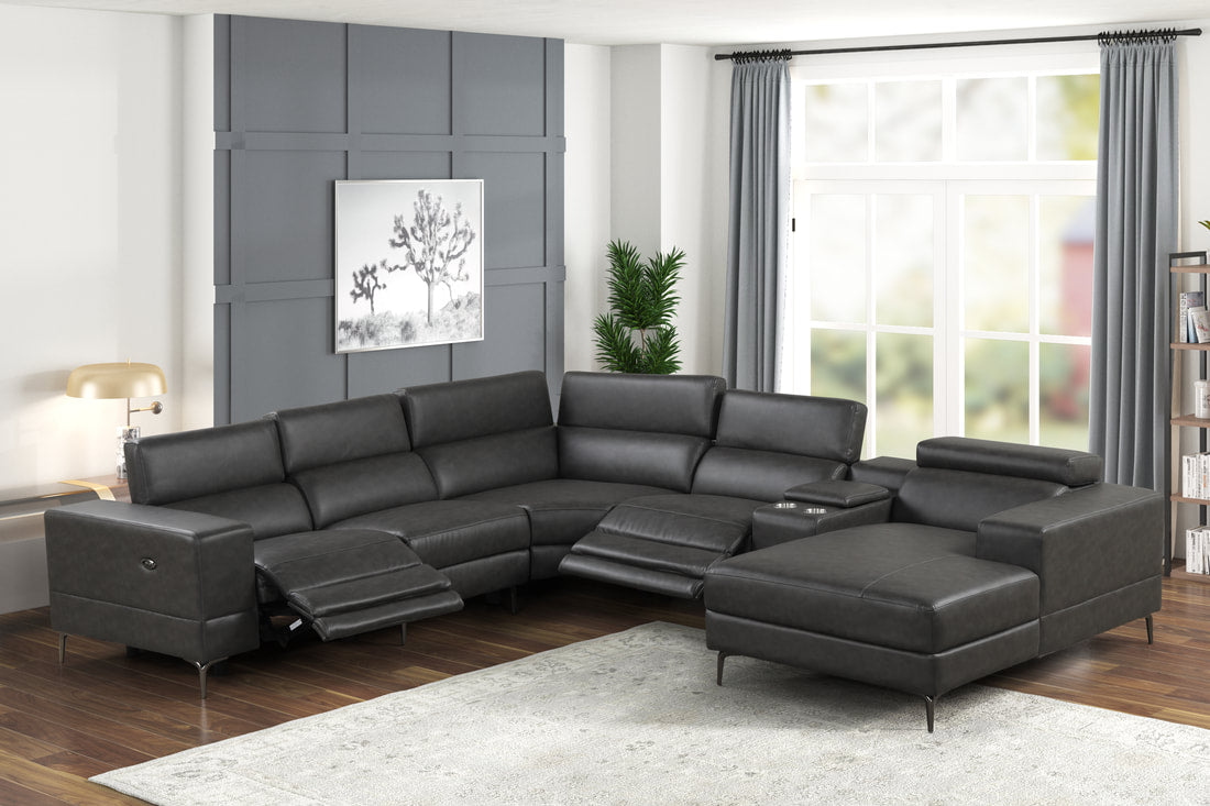 MILANO GRAY- 6PC Power Reclining Sectional (HH)