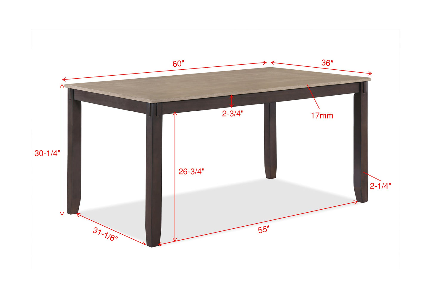 BRANSON COUNTER HEIGHT LIGHT BROWN (CM)