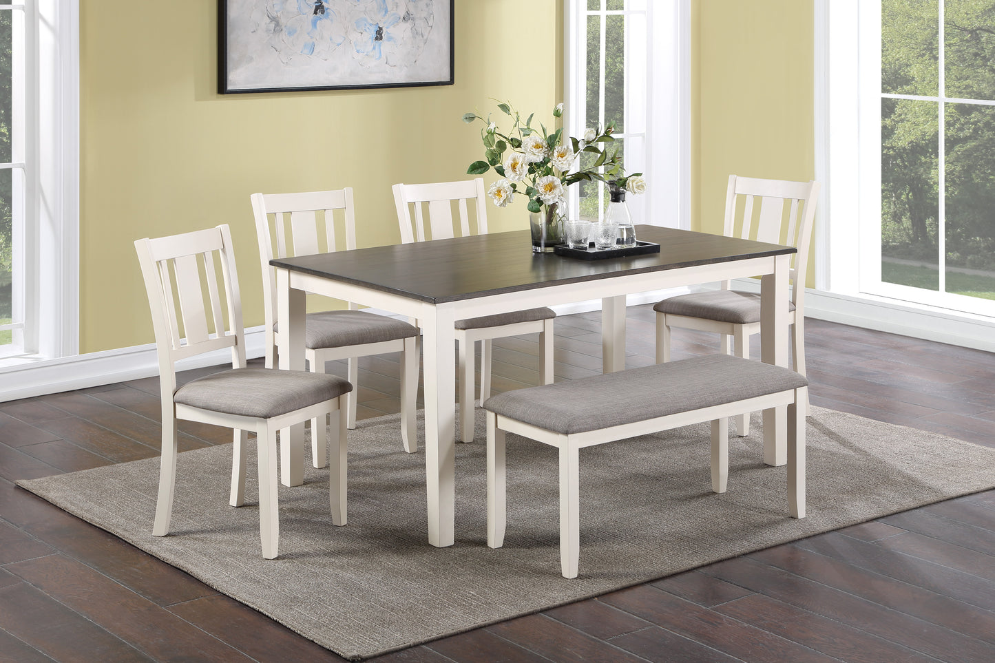 ROWAN 6-PC DINETTE SET WITH BENCH (CM)