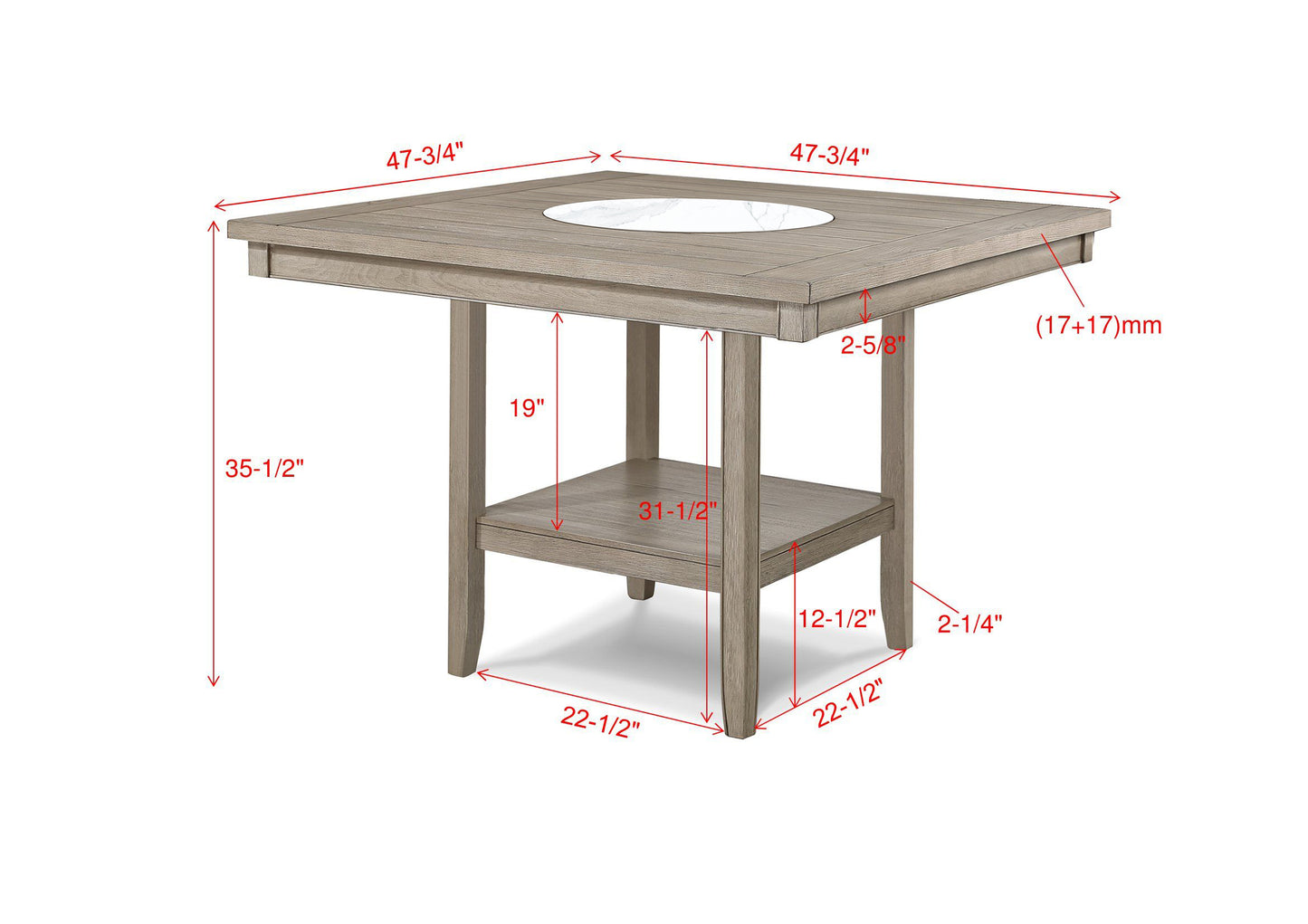 FULTON COUNTER HEIGHT WHITE OAK (CM)