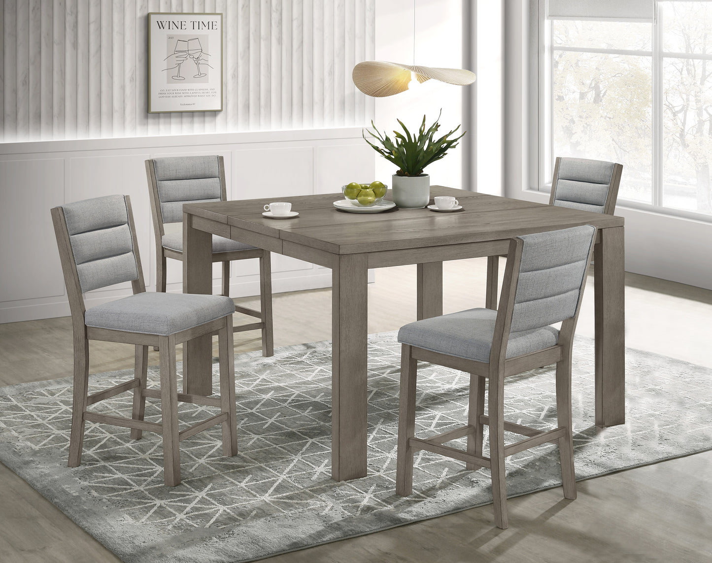 RENWICK COUNTER HEIGHT ALL GREY DINING TABLE (CM)