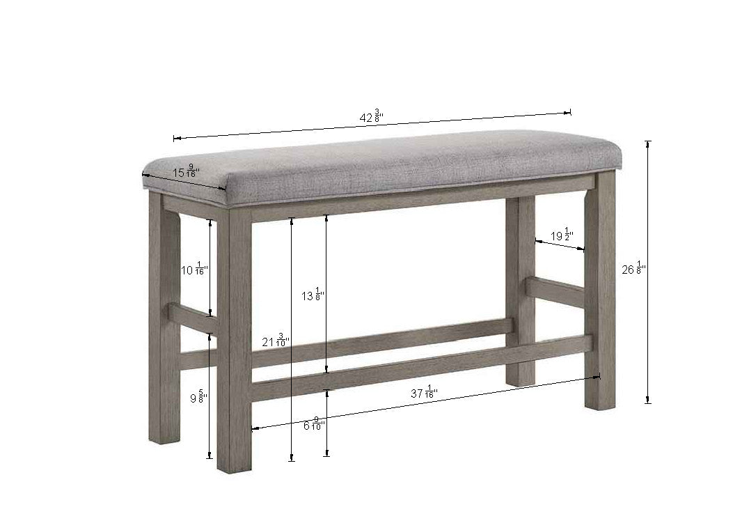 RENWICK COUNTER HEIGHT ALL GREY DINING TABLE (CM)