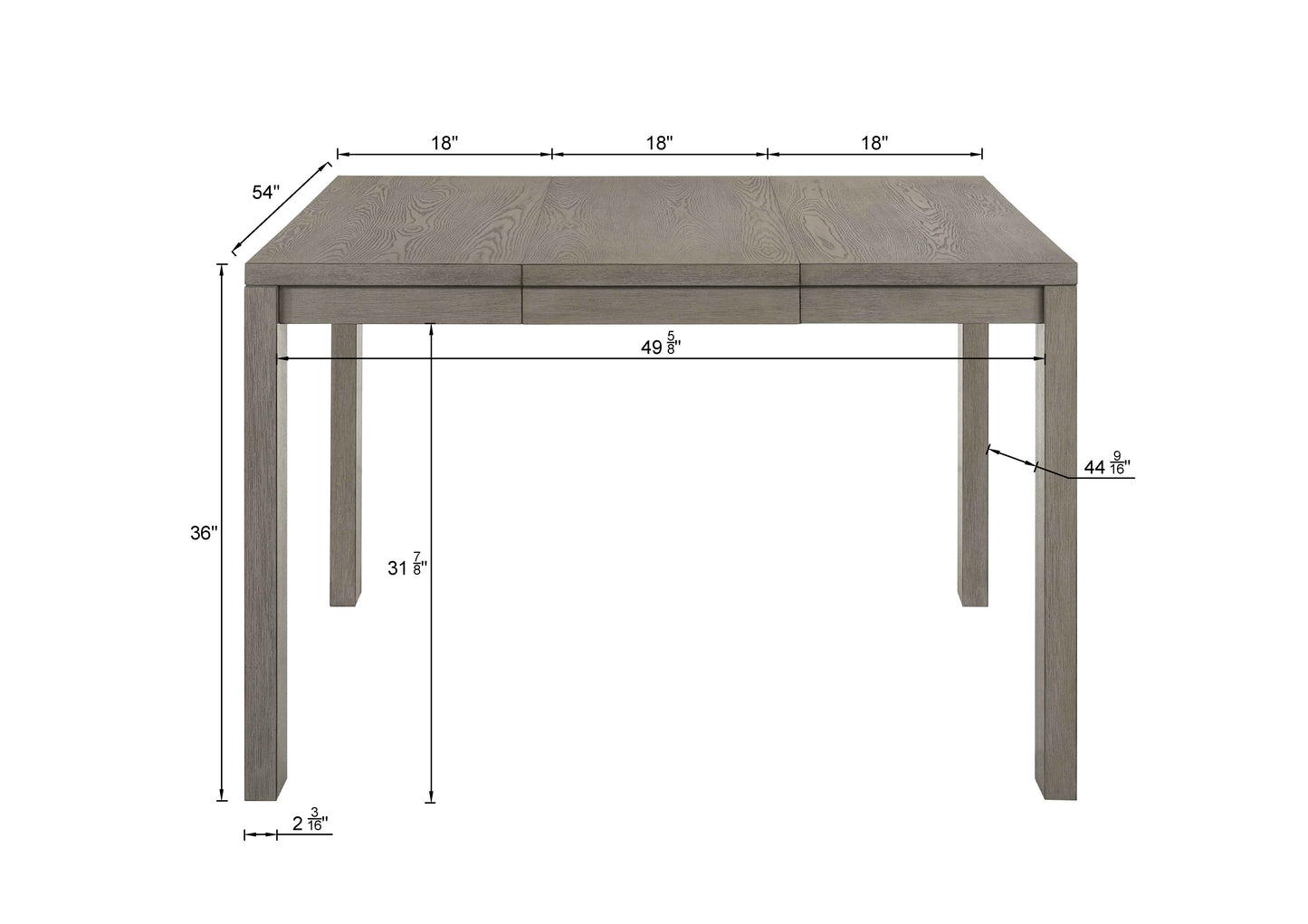 RENWICK COUNTER HEIGHT ALL GREY DINING TABLE (CM)