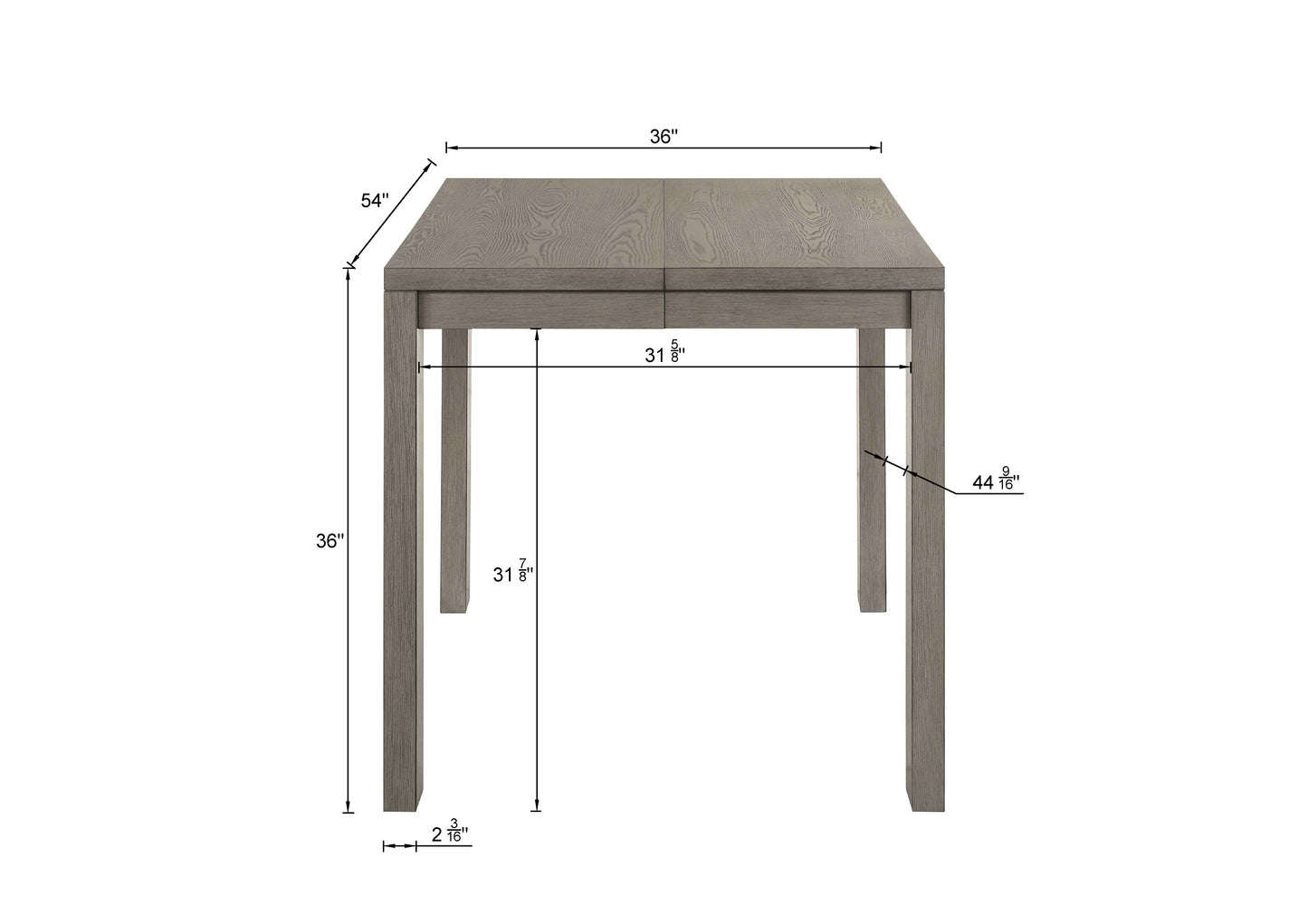 RENWICK COUNTER HEIGHT ALL GREY DINING TABLE (CM)