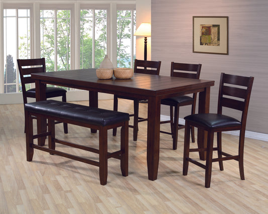 BARDSTOWN COUNTER HEIGHT DINING SET DARK CHERRY (CM)