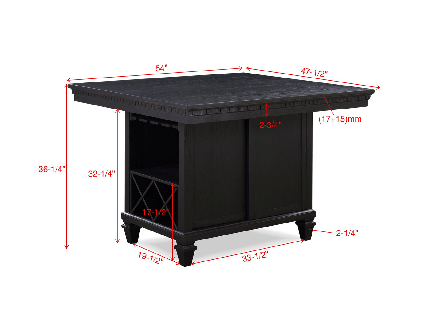 REGENT COUNTER HEIGHT CHARCOAL BLACK DINING (CM)