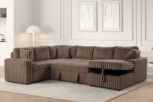 Forever Mocha Sectional With Pull-Out Bed (HH)