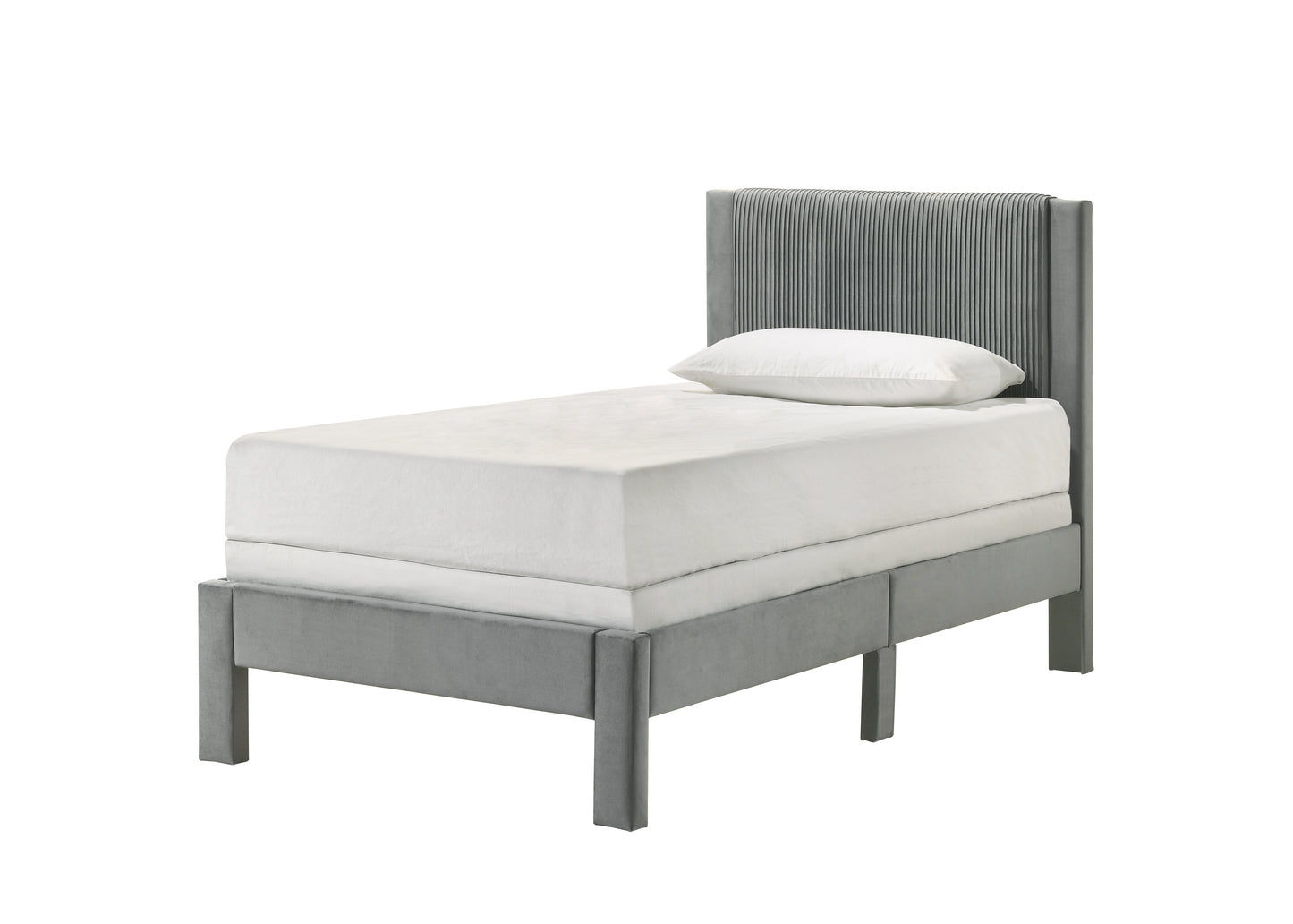 LUCIA FULL PLATFORM BED LIGHT GREY (CM)