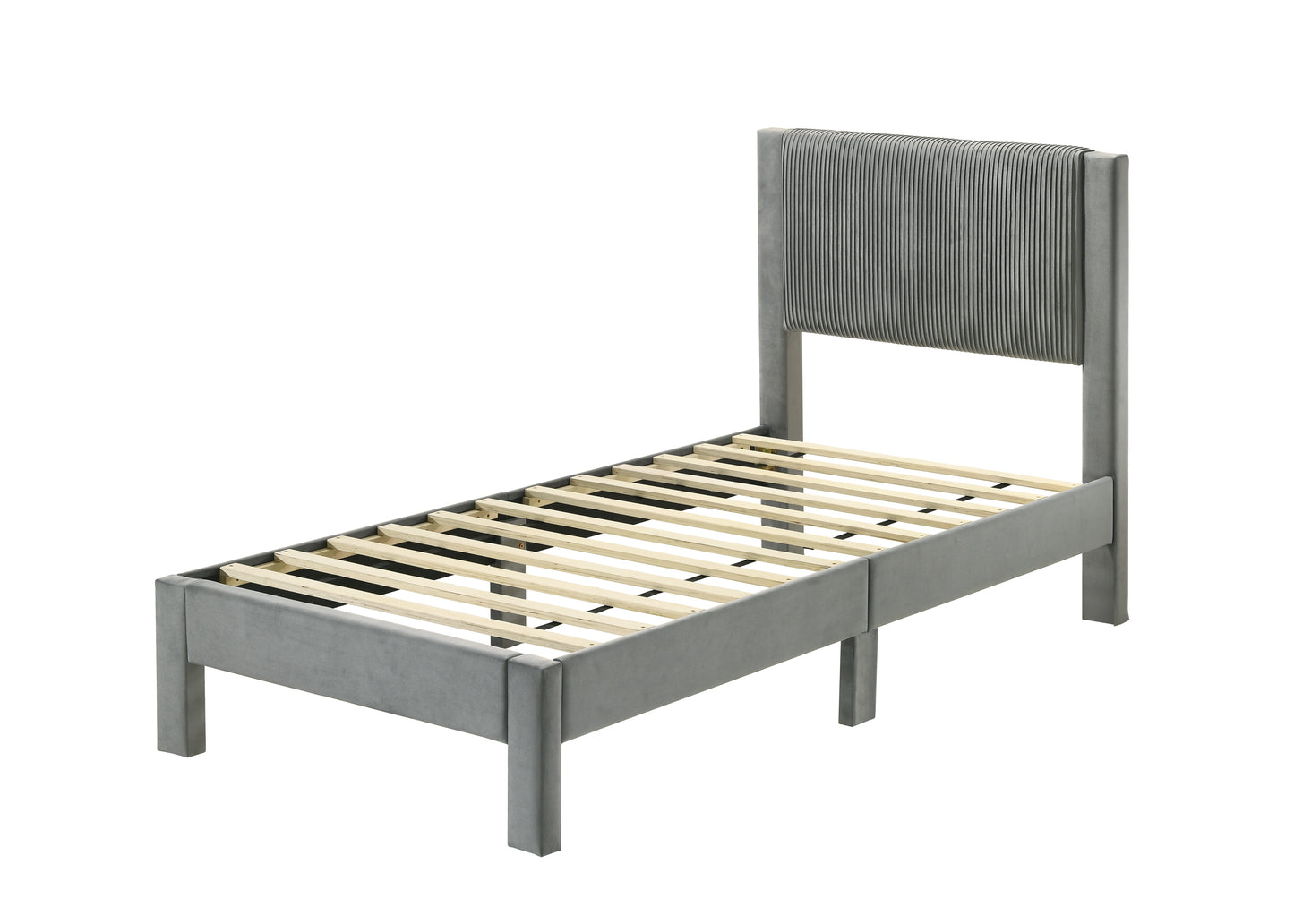 LUCIA FULL PLATFORM BED LIGHT GREY (CM)