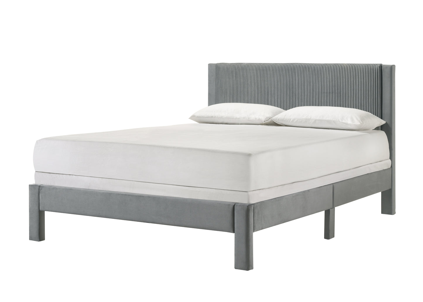 LUCIA FULL PLATFORM BED LIGHT GREY (CM)