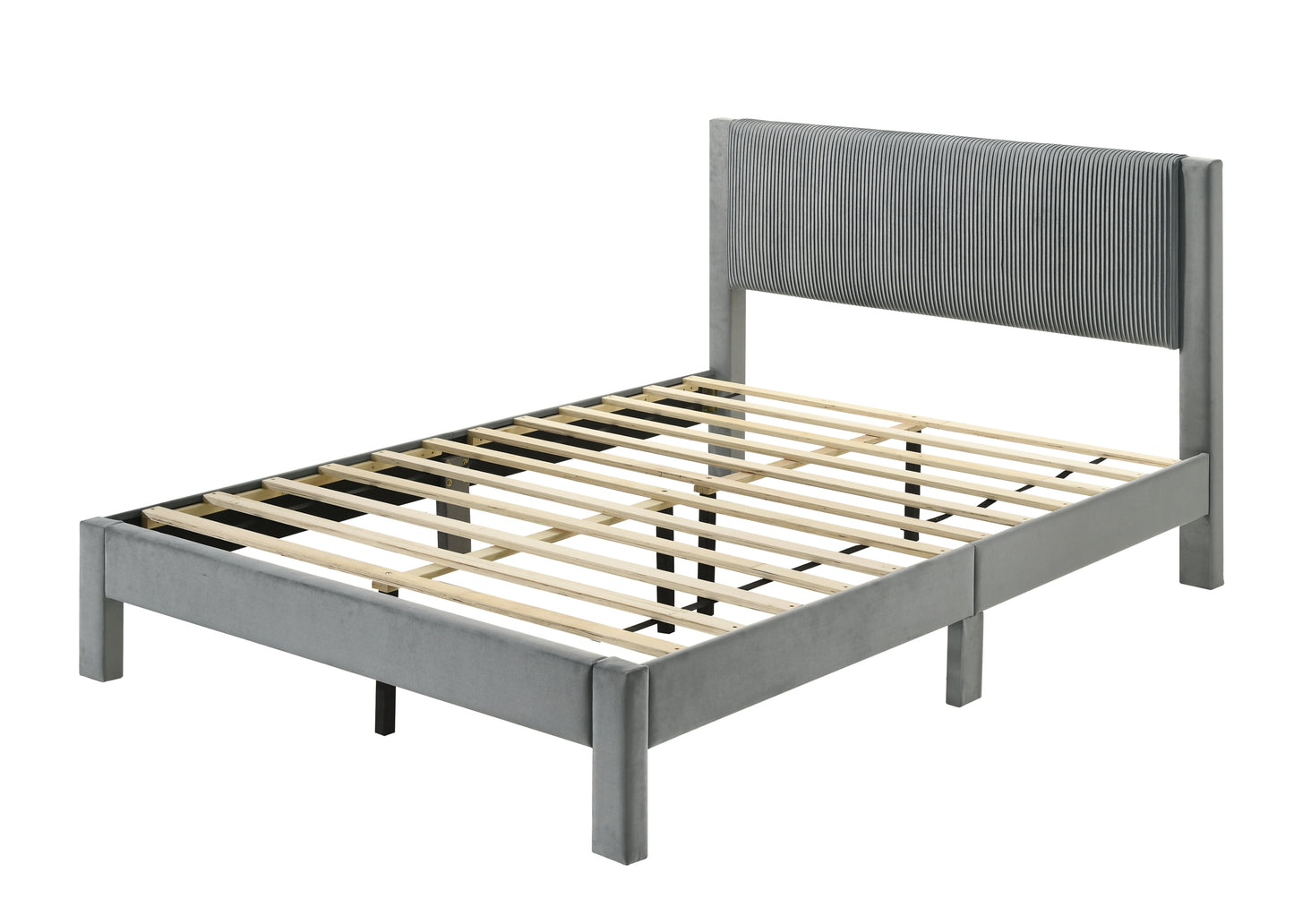 LUCIA FULL PLATFORM BED LIGHT GREY (CM)