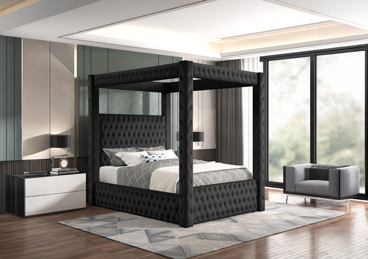 ANNABELLE CANOPY BED BLACK (CM)