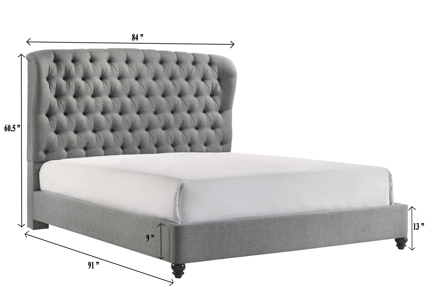 LINDA BED GREY (CM)