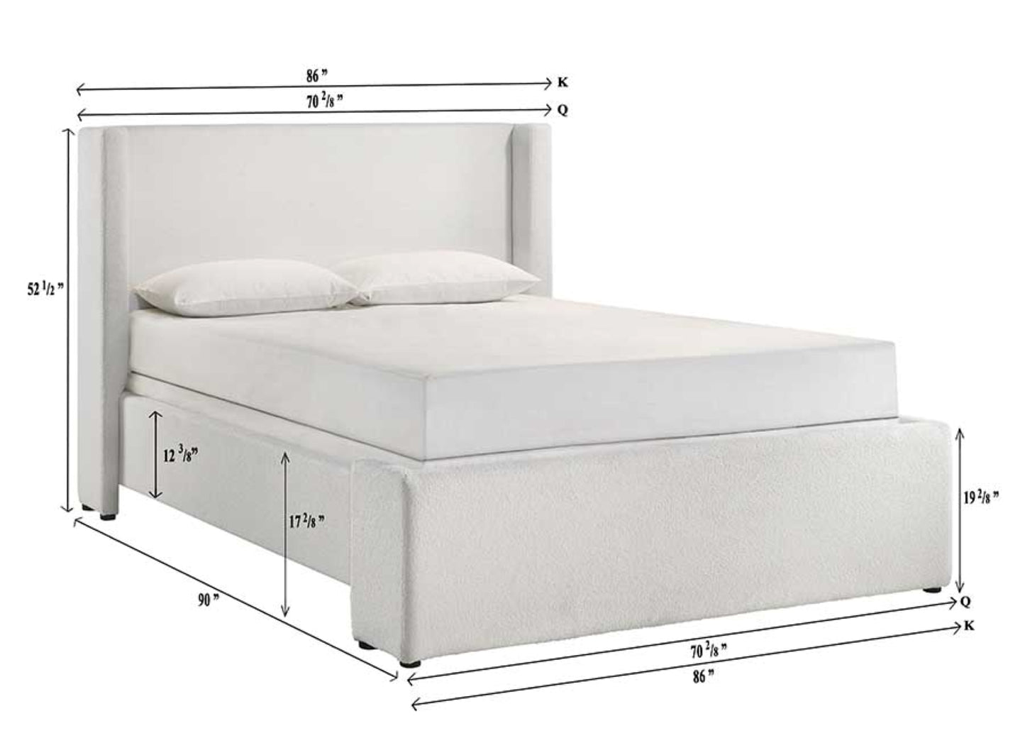 PORTIA WHITE BED (CM)