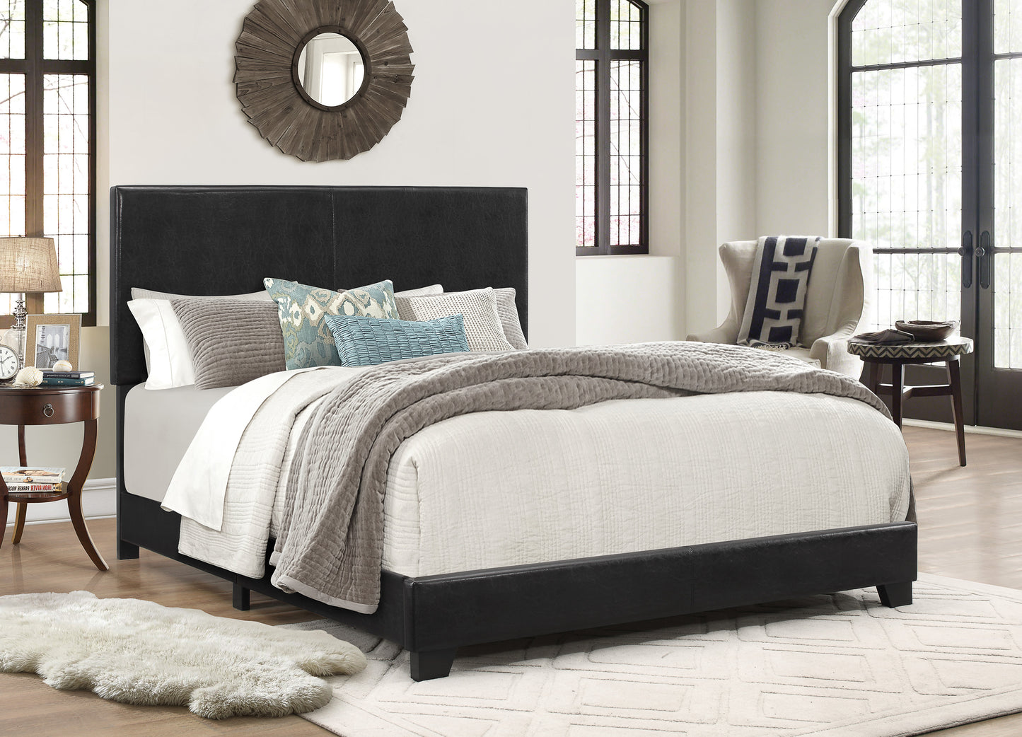 ERIN COMPLTE BLACK PU BED (CM)