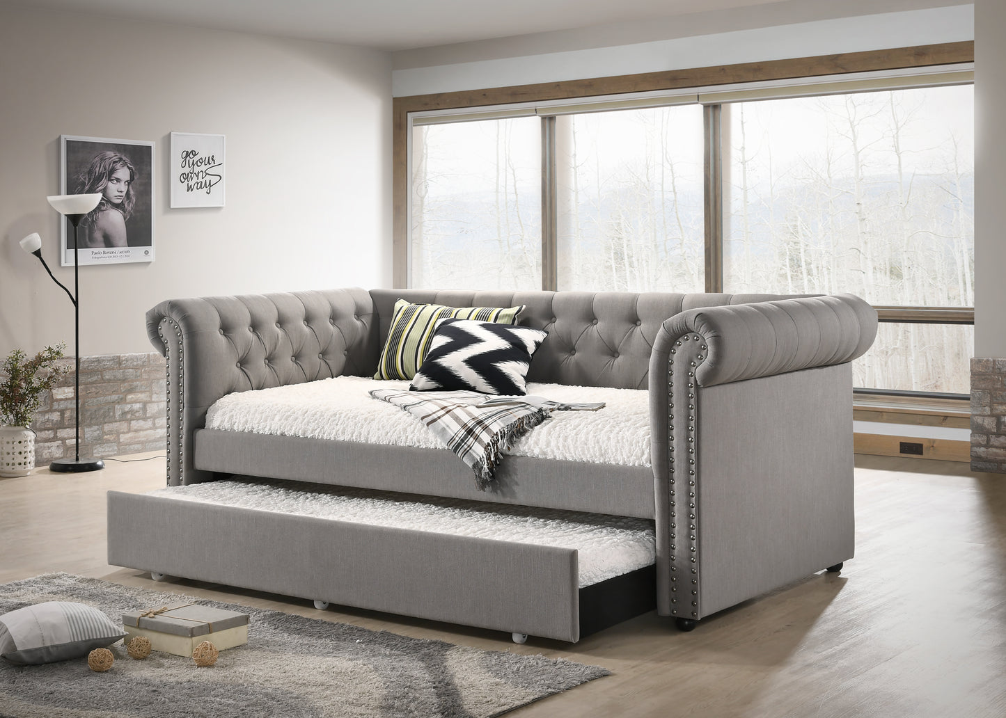 ELLIE DOVE GRAY DAYBED (CM)