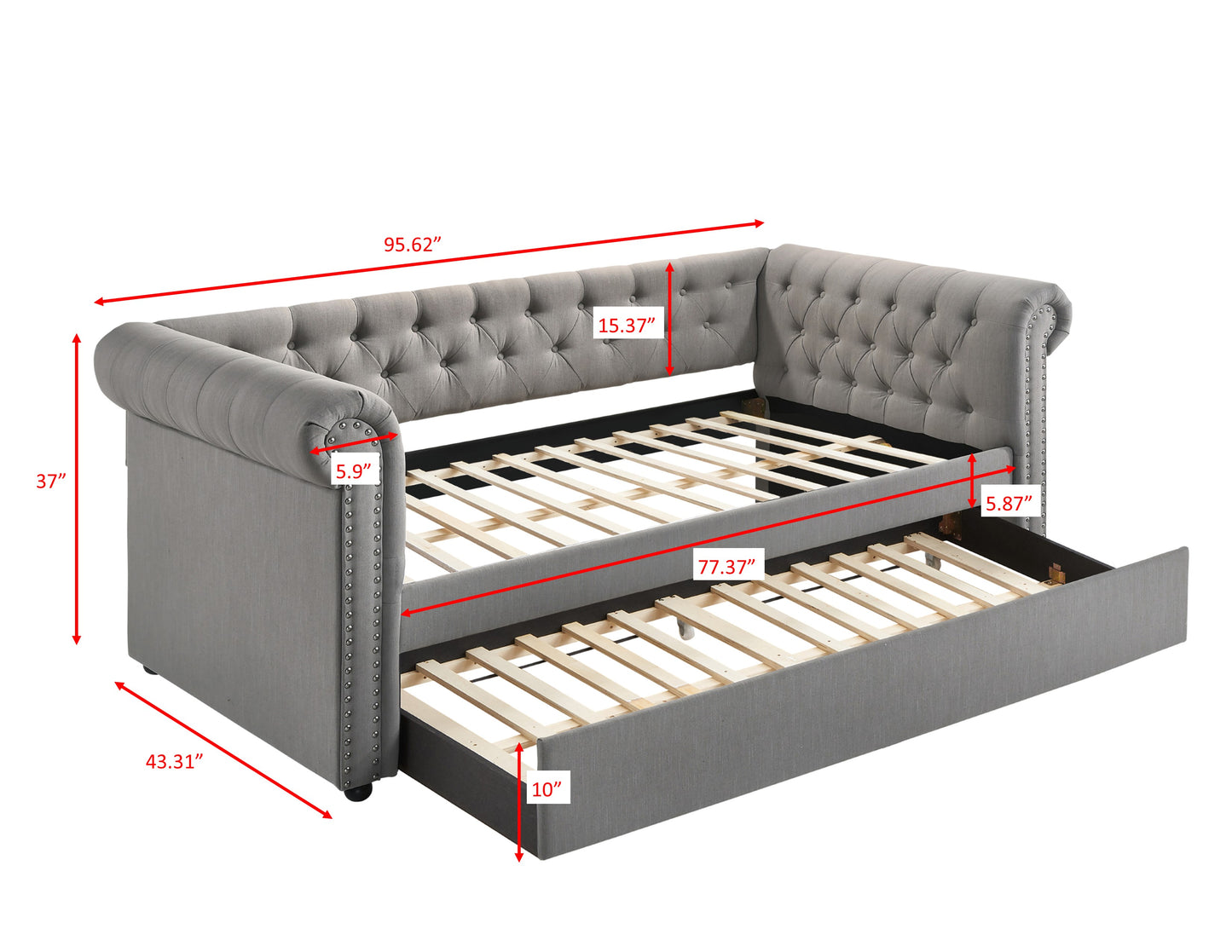 ELLIE DOVE GRAY DAYBED (CM)