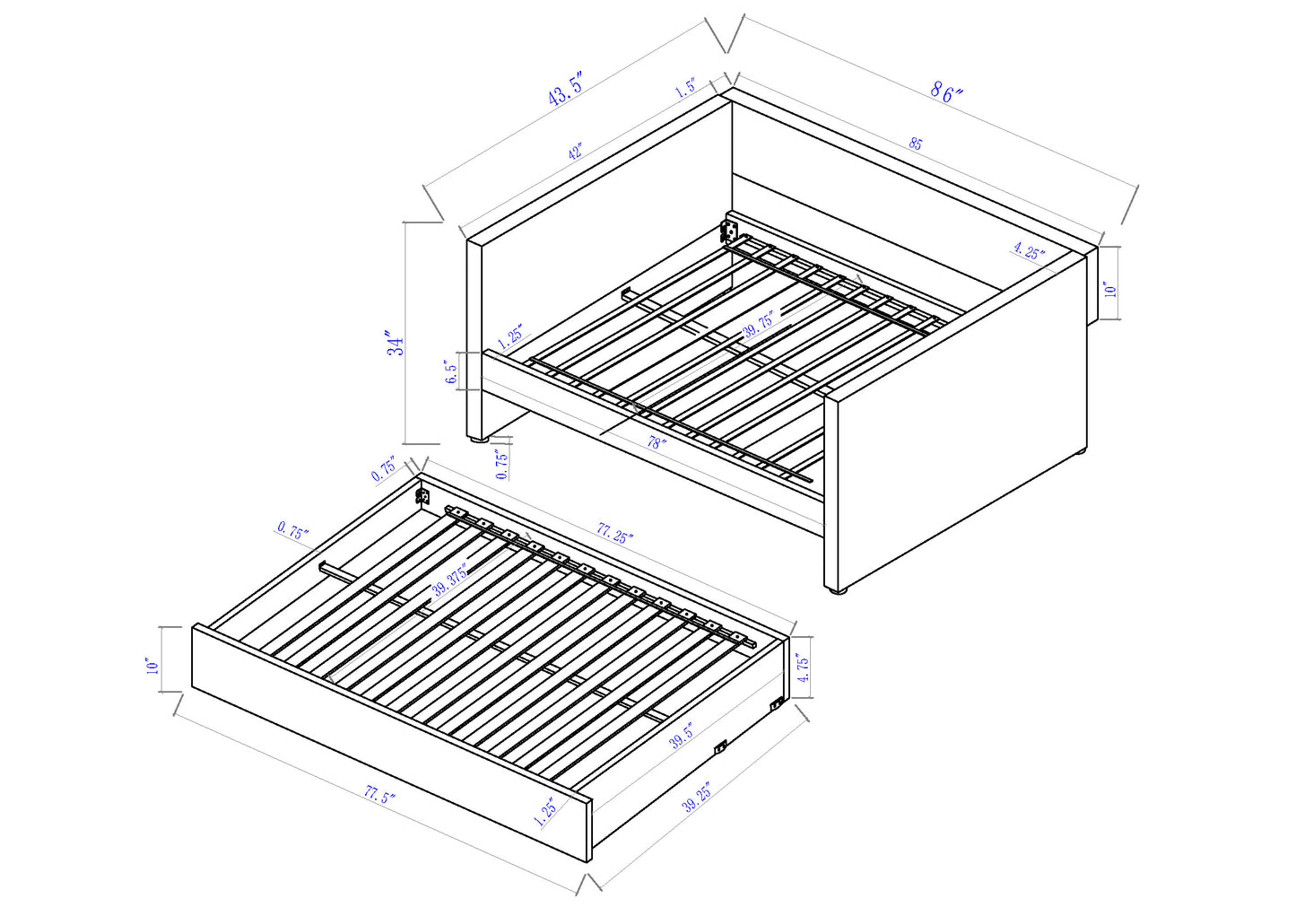 MOLLY WHITE DOVE DAYBED (CM)