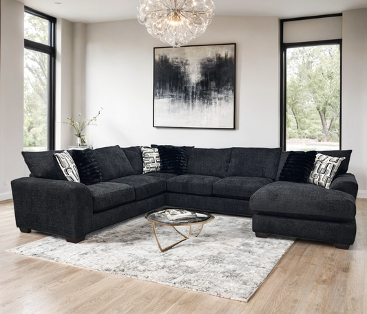 Black Oversized Sectional (HH)