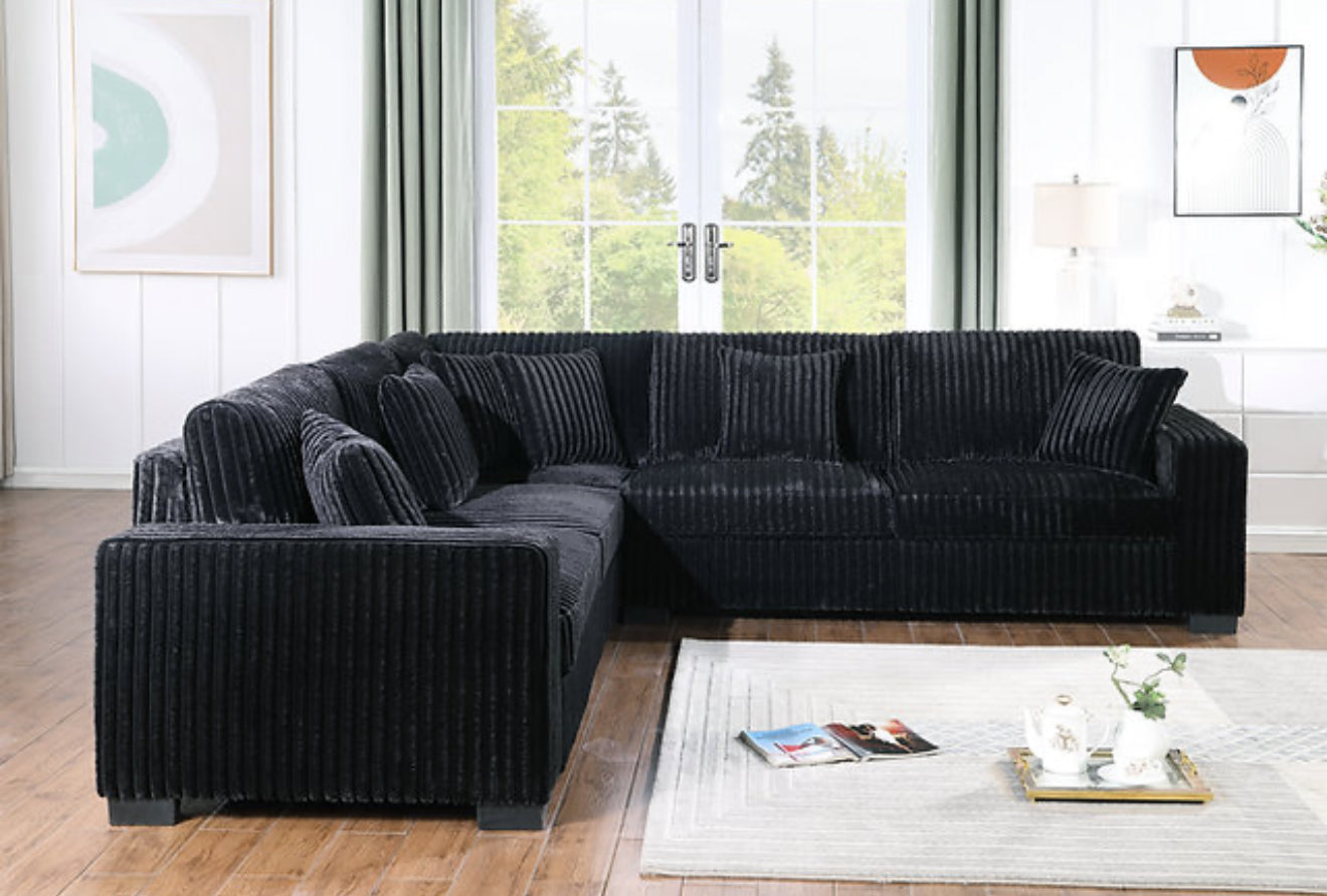 Comfy II 3pcs Sectional (Black) (NE)